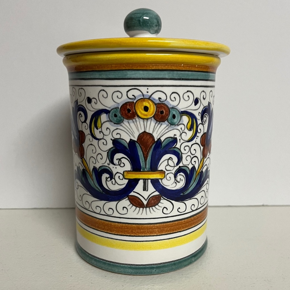 Deruta Ceramics Italian Pottery Holder Container FLLI Mari Foramamo Utensil